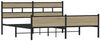 vidaXL Metallbett ohne Matratze Sonoma-Eiche 180x200 cm 3308504 Bild 3