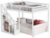 FUROKOY Hochbett mit Treppe, Ablagefächern, Rausfallschutz und Holzlattenrost Kinderbett 90x200 cm, Kiefer Massivholz Einzelbett Bettgestell, Weiß Bild 4