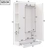 Kleiderschrank 70x40x170 cm, eintürig mit verstellbaren Einlegeböden, weiß, platzsparendes Aufbewahrungssystem Bild 3