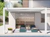 PRIMEYARD Terrassenüberdachung 3x4 m Aluminium-Pfosten mit Lamellendach aus Alu weiße Anbau-Pergola Bild 3