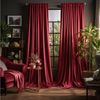 LMaxhome Verdunkelungsvorhang Blickdicht Samt Velvet Vorhang Gardinen Thermo Weihnachtsvorhänge Deko, (2 St), verdunkelnd, 132x213cm/244cm/274cm/305cm, Winter Verdickt Bild 5