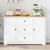 Sideboard aus MDF mit 3 Schubladen und verstellbaren Böden, 126x40x86 cm, Weiß Bild 2