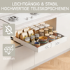 Home Nature Wohnkonzept Teleskopschublade für Küchenschrank, 1er Set, Ausziehschublade mit Klebehalterung ohne Bohren, 68 x 42 x 7,5 cm, ausziehbarer Organizer aus Karbonstahl, Vielseitig für Küche und Bad, Weiß Bild 5