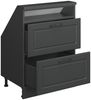 Küchenschrank für Dachschrägen R-Line Anthrazit Landhaus 60 cm mit 2 Schubladen Vicco Bild 4