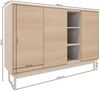Selsey 'Layen' Sideboard 3-türig mit drei offenen Fächern Eichenholzoptik / Kaschmirgrau, 138 cm Bild 4