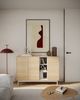 Selsey 'Layen' Sideboard 3-türig mit drei offenen Fächern Eichenholzoptik / Kaschmirgrau, 138 cm Bild 2