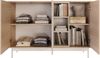 Selsey 'Layen' Sideboard 3-türig mit drei offenen Fächern Eichenholzoptik / Kaschmirgrau, 138 cm Bild 3