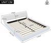 Bodenbett 160×200 cm mit LED-Beleuchtung, PU-Leder in Weiß, ohne Matratze Bild 5