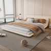 Bodenbett 160×200 cm mit LED-Beleuchtung, PU-Leder in Weiß, ohne Matratze Bild 3
