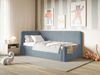 Selsey 'Fanko' Jugendbett 90x200 cm mit Matratze, Kopfteil links, Plüsch, Blau Bild 3