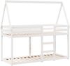 vidaXL Etagenbett mit Dach Weiß 90x190 cm Massivholz Kiefer 3282088 Bild 3