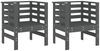vidaXL Gartenstühle 2 Stk. Grau 61,5x53x71 cm Massivholz Kiefer 825130 Bild 2