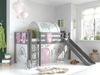 Kinderbett mit Rutsche Karolina Massivholz Grau Textilset Burg 4 Bild 2