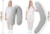 Amilian Stillkissen XXL 170 cm Schwangerschaftskissen Seitenschläferkissen U-Form, Set, mit Bezug, Cord-Optik, geräuscharm, Made in EU Bild 3