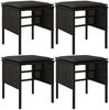 vidaXL Gartenhocker mit Kissen 4 Stk. Schwarz Poly Rattan 362340 Bild 2