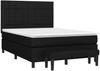 vidaXL Boxspringbett mit Matratze Schwarz 140x200 cm Stoff 3136599 Bild 3