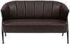 2er-Sofa HWC-P30, Zweisitzer Polster-/Lounge-Sofa Couch Vintage Retro Industrial Metall Kunstleder ~ dunkelbraun Bild 5