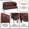 2er-Sofa HWC-P30, Zweisitzer Polster-/Lounge-Sofa Couch Vintage Retro Industrial Metall Kunstleder ~ dunkelbraun Bild 2