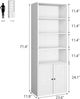GarveeMore Bücherregal mit Türen,6 Regal Display Storage,60x30x180cm, hölzerne Bücherregal für Home Office,Wohnzimmer,weiß Bild 4