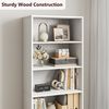 GarveeMore Bücherregal mit Türen,6 Regal Display Storage,60x30x180cm, hölzerne Bücherregal für Home Office,Wohnzimmer,weiß Bild 3