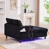 Bequemer Chaiselongue-Liegesessel mit USB-Anschluss, Getränkehaltern und LED-Beleuchtung in Schwarz Bild 5