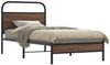 Einzelbettgestell Design für Erwachsene ohne Matratze 100x200 cm Braun Eichen-Optik d3821e Bild 2