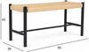Bank Enisa aus Eichenholz und Papiergarn - 90 cm, Schwarz/Beige Bild 4