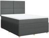 vidaXL Boxspringbett mit Matratze Dunkelgrau 140x190 cm Stoff 3294345 Bild 3