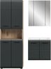 Badkombination (B/H/T: 135x185x46 cm) in schwarz matt und Nox Oak Nachbildung Bild 2