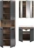 Badkombination (B/H/T: 135x185x46 cm) in schwarz matt und Nox Oak Nachbildung Bild 3