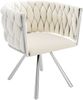 Esszimmerstuhl 2er-Set, Samt mit 360°-Drehfunktion & Metallgestell, 72 x 54 x 59, beige/silber Bild 5