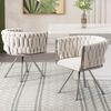 Esszimmerstuhl 2er-Set, Samt mit 360°-Drehfunktion & Metallgestell, 72 x 54 x 59, beige/silber Bild 1