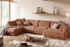 KAWOLA Sofa MADELINE Wohnlandschaft U-Form Cord rost Longchair rechts 86 x 224 x 425 cm Bild 2