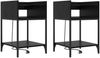 vidaXL Nachttisch mit Regal 2 pcs Schwarz Eichen-Optik 40 x 40 x 61 cm 859471 Bild 2