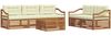 vidaXL Outdoor-Sofagarnitur mit Kissen 6 pcs Natur und Creme 3373035 Bild 2