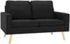 vidaXL 2-tlg. Sofagarnitur Stoff Schwarz [3056623] Bild 2