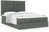 vidaXL Ottoman-Bett mit Matratze Dunkelgrau 140x200 cm Stoff 3313162 Bild 4