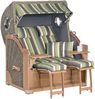 SunnySmart Garten-Strandkorb Rustikal 500 PLUS COMFORT 3/4-Liegemodell 2-Sitzer XL basalt-grau/grün/ Bild 5