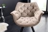 riess-ambiente Polsterstuhl THE DUTCH COMFORT greige / schwarz (Einzelartikel, 1 St), Esszimmer · Samt · Metall · mit Armlehne · 180° drehbar · Retro Bild 4