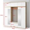 Garderoben-Set Aura Version 10: Kleiderschrank mit Polsterpaneelen, Schuhschrank Flur und Eingangsbereich (weiß/Artisan-Eiche /Trinity 02), 225 x 40 x 210 cm Bild 2