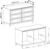 AX LIVING Kommode Nymphen Cashmere 6 Schubladen MDF Eiche Beine Bild 5