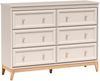 AX LIVING Kommode Nymphen Cashmere 6 Schubladen MDF Eiche Beine Bild 2