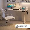 Casaria Höhenverstellbarer Schreibtisch mit Tischplatte, Elektrisch, LCD- Display, Stahlgestell, Weiß, 110x60 cm Bild 2