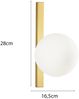 Wandleuchte ENOIRE 1-flammig Gold mit Glaskugel Opalweiß, Höhe 28cm Bild 4