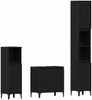 vidaXL Badezimmermöbel-Set Wandmontiert 3 pcs Schwarz Eichen-Optik 3333089 Bild 2