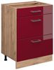 Vicco Küchenschrank Küchenzeile R-Line, Bordeaux Hochglanz, Schubladenunterschrank 60 cm, ohne AP Bild 5