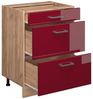 Vicco Küchenschrank Küchenzeile R-Line, Bordeaux Hochglanz, Schubladenunterschrank 60 cm, ohne AP Bild 3