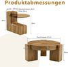 Couchtisch-Set rund, 2-teilig, H 44 x T 123 x B 61 cm, MDF in Eichenoptik & braun getöntes Sicherheitsglas Bild 5