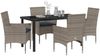 vidaXL Tisch- und Stuhlset mit Kissen 5 pcs Grau PE-Rattan 3379830 Bild 3