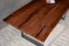 Baumkantentisch Akazie mit schwarzen Resin-Adern nussbaumfarben 240 x 100 cm U-Gestell silber POLLY 92348296 Bild 3